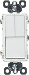 Legrand radiant Combination Switches, Rocker Wall Light Switch, White, Single-Pole + Single-Pole + 3-Way Switch, RCD113WCC6