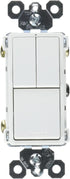Legrand radiant Combination Switches, Rocker Wall Light Switch, White, Single-Pole + Single-Pole + 3-Way Switch, RCD113WCC6