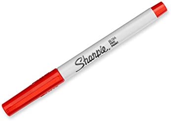 Sharpie 37002 Permanent Markers, Ultra Fine Point, Red, 12 Count