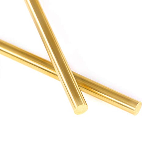 Swpeet 2Pcs 1/4 Inch in Diameter 14 inch in Length Brass Solid Round Rod Lathe Bar Stock Kit, Perfect for Various Shaft, Miniature Axle, Model Plane, Model Ship, Model Cars