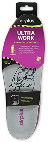 Airplus Ultra Work Memory Plus Shoe Insoles for Long Lasting Comfort, Womens, Size 5-11