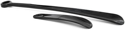 Panoware Set of 2, Extra Long Handle Shoe Horn and Travel Shoe Horn, Black