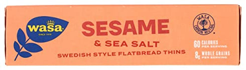 Wasa Flatbread Thins Crackers, Sesame and Sea Salt, 6.7 Ounce