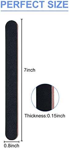 15pcs Professional Nail File 100 180 Grit Double Sided Washable Nail Files, Teuki Fingernail Files Emery Emory Boards for Nails…