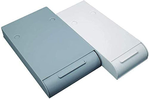 Handy Stick On Plastic Hidden Drawer, Set of 2 Self Adhesive Mini Attachment Drawers, Convenient Office Under Desk Shelf Organizer Large Grey Small White Drawers Unit For Desktop Organizer