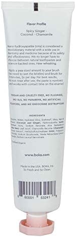Boka Coco Ginger Natural Toothpaste, Nano-Hydroxyapatite for Remineralizing, Sensitivity and Whitening, Fluoride-Free, Dentist Recommended for Kids and Adults, Made in USA, 4oz (Pack of 1)