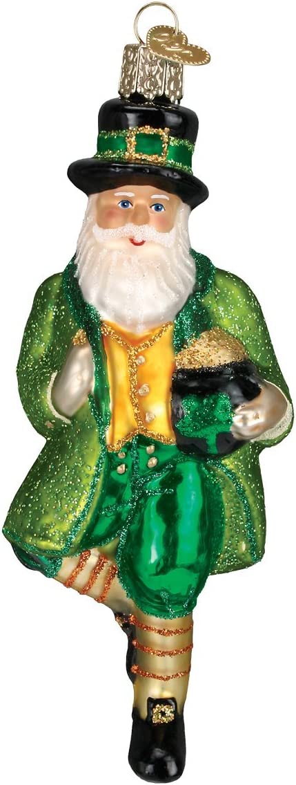 Old World Christmas Irish Santa Glass Blown Ornaments for Christmas Tree