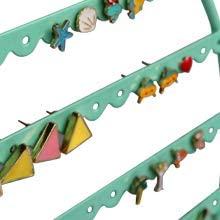 ERYTLLY Earring Holder, Cat Shaped Earring Stand with Wood Base for Girls/ Kids-47 Stud Earrings Holes (Mint Green)