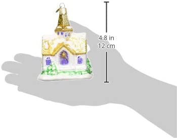 Old World Christmas Church Collection Glass Blown Ornaments for Christmas Tree Golden Cathedral