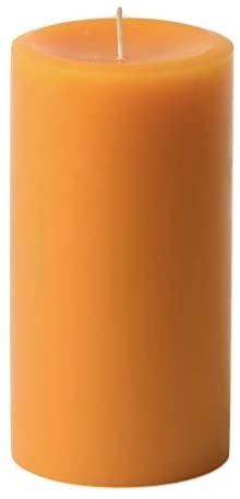 3" x 6" Hand Poured Solid Color Unscented Pillar Candles Set of 3 - (Orange)