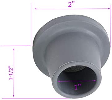Replacement Feet for Shower Chair Bath Seat, shower stools and transfer bench, non-skid Shower Bench and Tub Transfer Benches Rubber Suction Cup Feet, Metal Insert Reinforced(Pack of 4) (1" I.D, Grey)