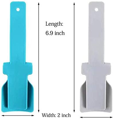 8 Packs Portable Lazy Shoes Helper Shoe Wear Helper Shoe Lifting Helper for Men Women Kids, Sock Slider Handled Shoe Horn for Seniors, Elderly, Disabled, Fits All Shoes, Blue and Grey