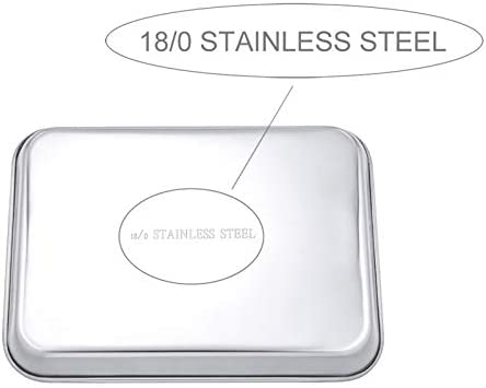 Toaster Oven Tray,P&P CHEF Stainless Steel Toaster Oven Pan, Rectangle 10.5''x8''x1'', Mirror Finish & Dishwasher Safe?Fit Small Toaster Oven
