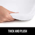 Gorilla Grip Thick Memory Foam Bathroom Toilet Lid Seat Cover, Soft Velvet Topside, Machine Wash, Plush Cushioned Covers Fits Most Size Lids, Decorative Bath Room Accessories, 19.5x18.5, Bright White