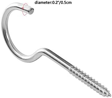 Gydandir Heavy Duty Large Screw Hooks Jumbo Ceiling Hooks Cup Hooks, Length 4 Inches, 12 Pack