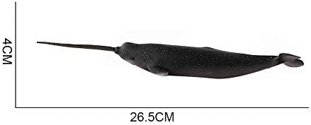 Ocean Sea Marine Animal Narwhal Whale Model Figures Wildlife Bath Cake Decoration Education Cognitive Toys for Kid Boys Girls 5 6 7 8 Years Old