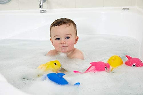 Robo Alive Junior Baby Shark Battery-Powered Sing and Swim Bath Toy by ZURU - Mommy Shark (Pink) (Custom Packaging)