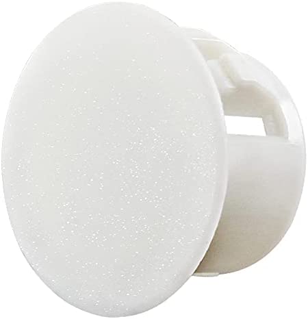 Murtenze 30 Pcs 13mm (1/2") White Hole Plugs, Plastic Flush Type Panel Plugs Fastener Cover, Round Plastic Snap in Locking Tubing Plug for Kitchen Cabinet Furniture