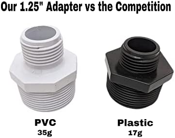 Van Enterprises PVC Garden Hose Adapter (Male 1.25" NPT x 3/4" GHT) for Sump Pump and Pool Pump Hose (Available 1.5" and 1.25" Adapters)
