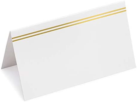 Set of 50 place cards with 200 Meal Choice stickers (Gold)