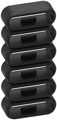Replacement Fastener Ring for Garmin Vivosport/Vivosmart 5/Vivosmart HR/Vivoactive 4s/Vivomove 3s/Venu 2s/Forerunner 255s Band Keeper, Soft Silicone Elasticity Security Loop Watch Band Holder/Retainer (Black-6pcs)