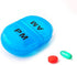 DEKE pill box organizer pocket small case holder,daily AM&PM containers. Medicine holder, ideal for medication, vitamin, supplement, perfect for travel, 2 times a day,round pillbox minder.Cute for Bag