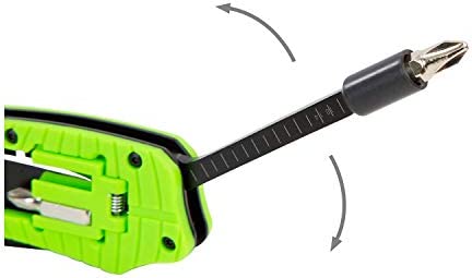 OEMTOOLS 25541 Cut and Drive Multi Tool, Drop Point Knife, Screwdriver, Bit Set, Ruler, and Bottle Opener, EDC, Contractor, HVAC Tool, Green and Black