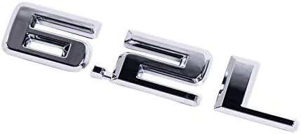 2 x 6.2L Emblems Badge for Silverado 2019-2021 Hood Emblem (Silver)