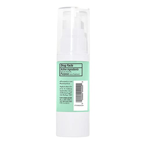 e.l.f, Blemish Control Face Primer - Large, Long Lasting, Skin Perfecting, Controls Breakouts and Blemishes, Matte Finish, Infused with Salicylic Acid, Vitamin E & Tea Tree, 1.01 fl Oz