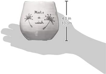 Pavilion Gift Company Plain Dandelion Make a Wish White Ceramic Soy Serenity Scented Candle