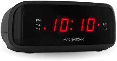 Magnasonic Digital AM/FM Clock Radio with Battery Backup, Dual Alarm, Sleep & Snooze Functions, Display Dimming Option (EAAC200)