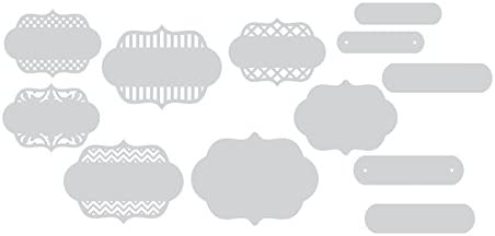 Sizzix Thinlits Dies, Ornate Labels, 12/Pack