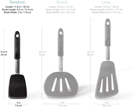 DI ORO Egg Spatula - Silicone Turner Spatula for Cooking - Spatula for Nonstick Cookware Heat-Resistant - High Heat Thin Spatula & Flexible Turner - Kitchen Flipper BPA Free & Dishwasher Safe
