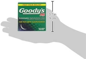 4 Packs of 16 Goody's PM Acetaminophen Diphenhydramine Citrate Pain Reliever/ Nighttime sleep aid