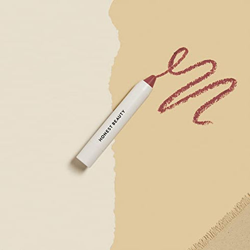 Honest Beauty Lip Crayon-Demi-Matte, Fig with Jojoba Oil & Shea Butter | Lightweight, High-Impact Color | EWG Certified + Dermatologist tested + Hypoallergenic & Cruelty free | 0.105 oz.