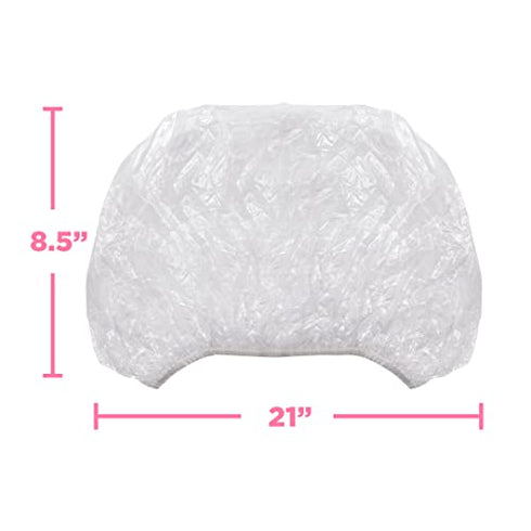 ADAMA Disposable Shower Conditioning Processing Caps, Ideal For Perms and Conditioning Treatments, Clear Caps With Elastic Trim, Standard Size For Ultimate Coverage, 30 Caps, Clear