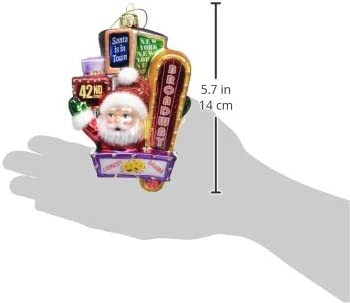 Kurt Adler Santa on Broadway Glass Ornament, 5-Inch