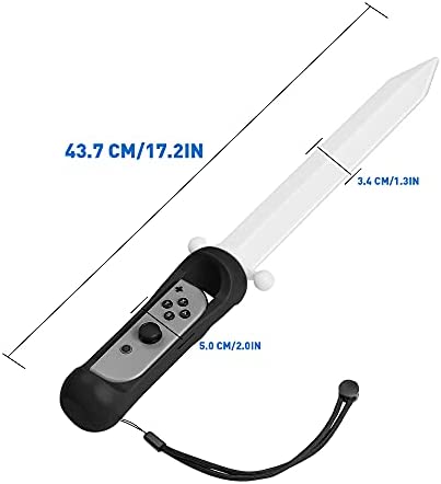 LED Sword for The Legend of Zelda: Skyward Sword HD Game Accessory, FANPL Lighted Game Sword Handle Grip for Switch & Switch OLED Right Joy Con Controller, Enhanced Zelda Gaming Experience (Black)