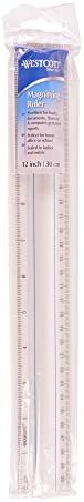 Westcott 12-Inch Data Processing Magnifying Ruler, Clear