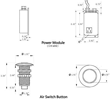 SINKINGDOM Air Activated Switch Button for Sink Garbage Disposal Part, Brushed Nickel