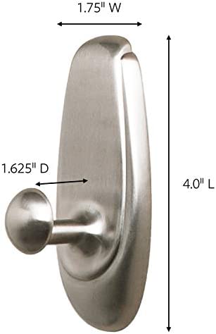 Command 17063BN Timeless, Large, Brushed Nickel, 1 (17063BN-ES) Wall Hooks