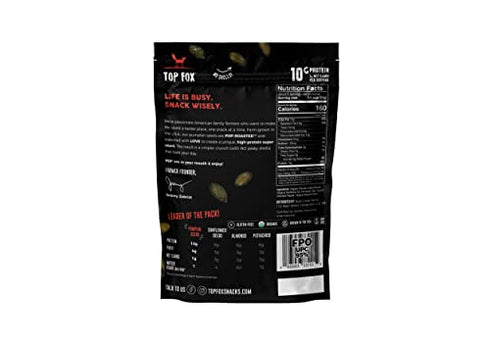 Top Fox Snacks - Organic Pop-Roasted Pumpkin Seeds | Healthy Protein Snacks - Gluten Free - Keto and Vegan Friendly (Salt & Pepper, 3.5 oz - 2 Pack)