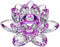 Amlong Crystal Hue Reflection Crystal Lotus Flower with Gift Box, Purple 5 Inch