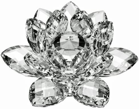 Amlong Crystal Crystal Lotus Flower with Gift Box, 5 Inch, Clear