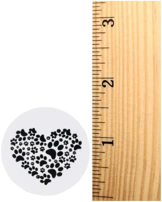 Black Paw Print Heart-Shaped Stickers for Animal Causes - Stickers for Pet Lovers, Pet Businesses, Animal Clinics, Labels, Scrapbooks and More! (250 Stickers)