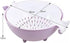 2-in-1 kitchen Strainer Colander & Bowl Sets, Large Plastic Washing Bowl and Strainer, Detachable Colanders Strainers Set, Space-Saver, for Fruits Vegetable Cleaning Washing Mixing (Purple, White)