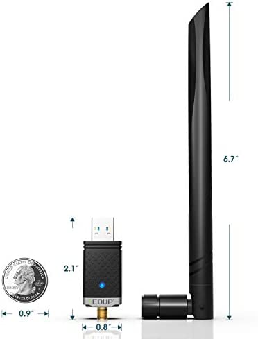 Wireless USB WiFi Adapter for PC, AC1300Mbps USB 3.0 Wireless WiFi Dongle 2.4G/5G Dual Band Network Adapter Wireless Adapter for Windows 11 / 10/ 8/ 7/ XP Mac 10.7 to 10.15 Laptop Desktop Gaming