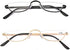 KoKoBin Half Reading Glasses - 2 Pairs Half Rim Metal Frame Glasses Spring Hinge Readers for Men and Women, Black+Gold 3.00