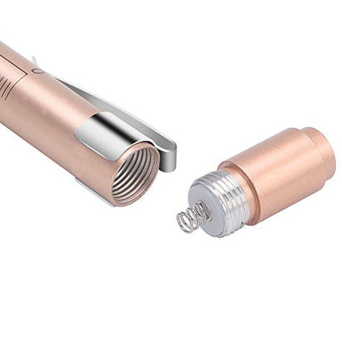 CAVN Pen Light with Pupil Gauge LED Penlight for Nurses Doctors, 2 Pcs Reusable Medical Penlight for Nursing Students Rose Gold and White