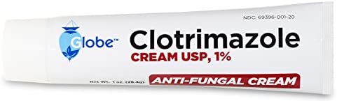 Globe (4 Pack) Clotrimazole Antifungal Cream 1% (1 oz) Relieves The itching, Burning, Cracking and Scaling associated with fungal infections , Compare to The Name Brand Active Ingredient